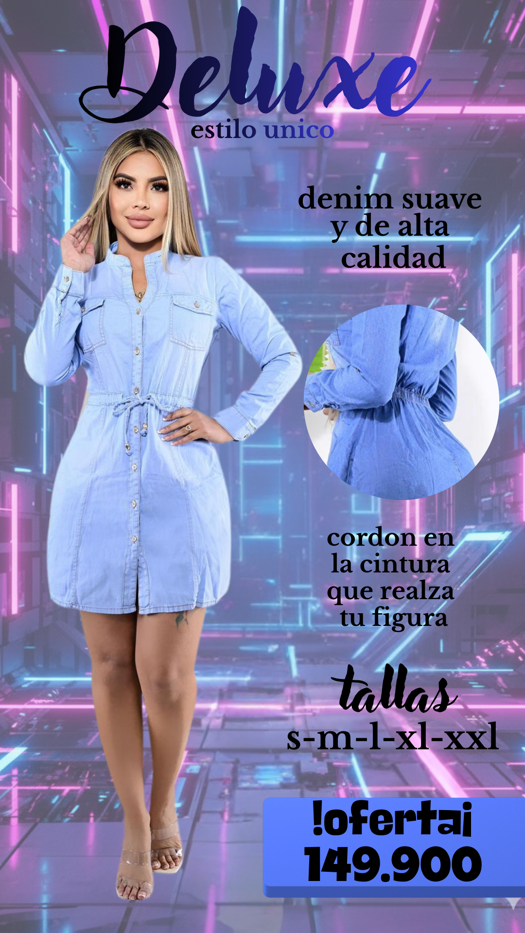 vestido jean dama