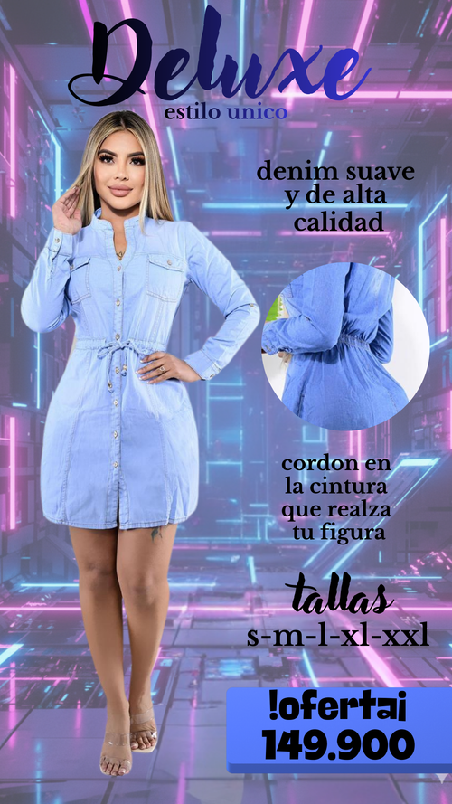 vestido jean dama